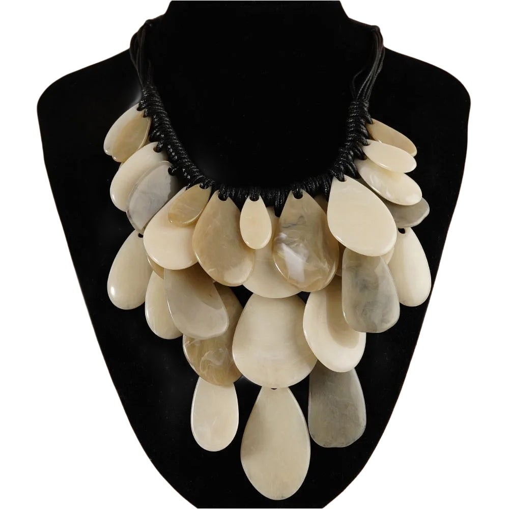 TEEK - Exaggerated Round Fringe Multilayer Pendant Necklace JEWELRY theteekdotcom