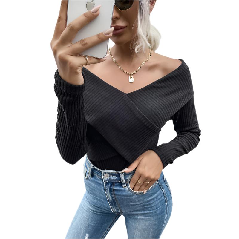 TEEK - Black Knit Spreader Top TOPS TEEK K S