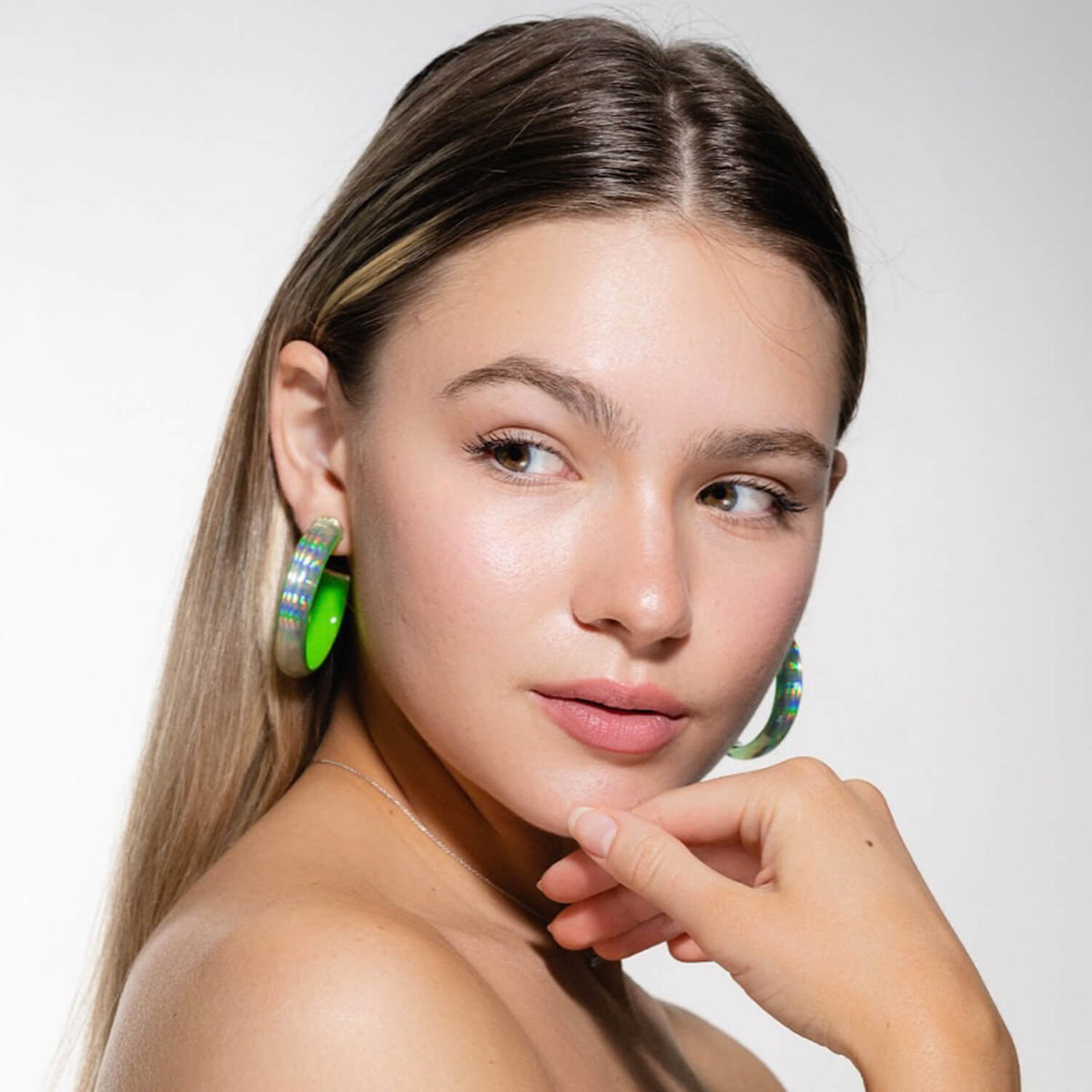 TEEK - Rave Lucite Hoop Earrings | Neon Green JEWELRY TEEK GNH