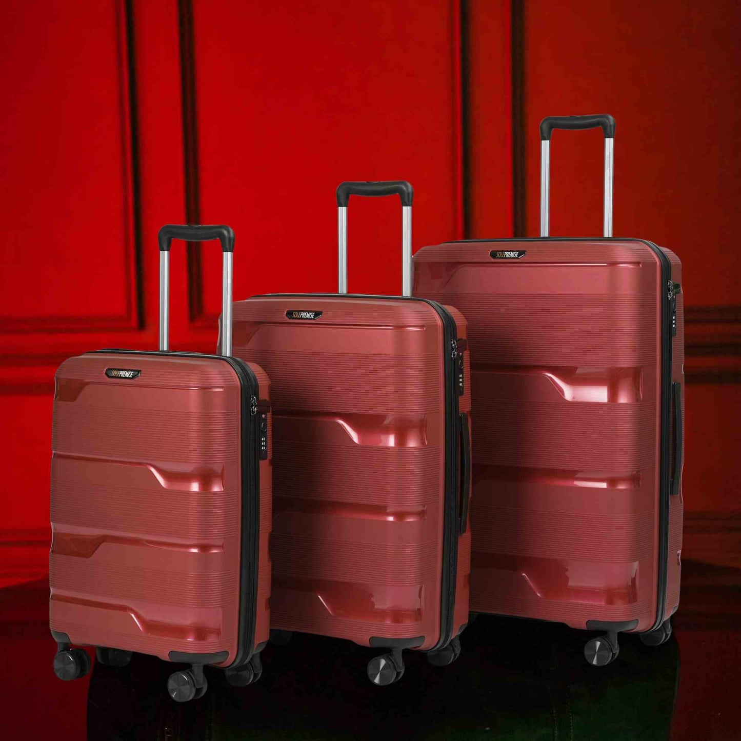TEEK - Red Hardcase Roller Luggage Set (28', 24' and 20') SET TEEK SP