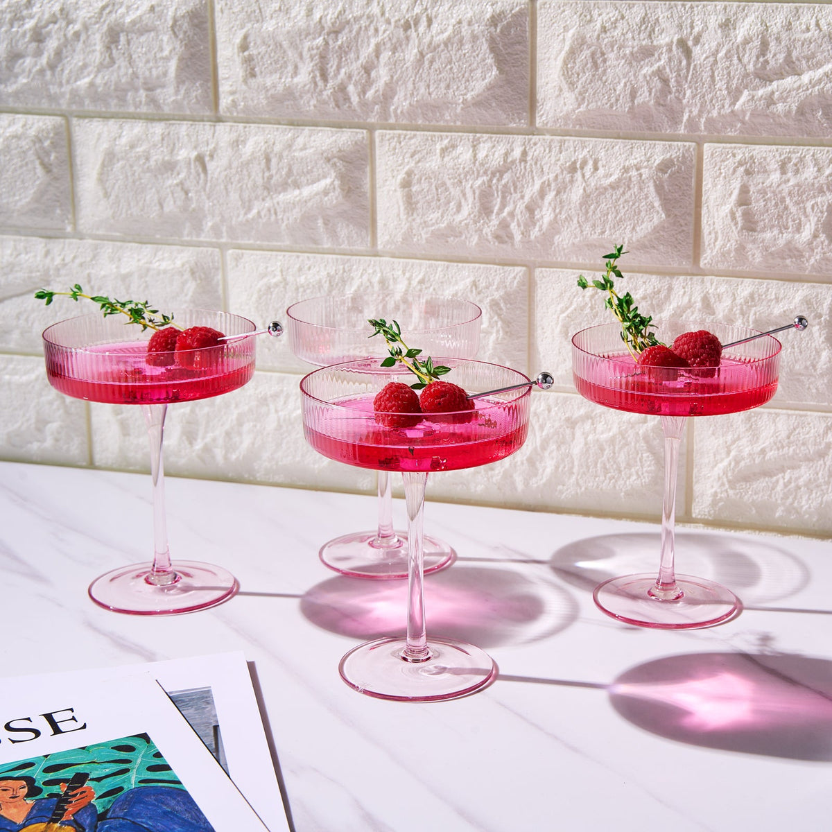 TEEK - Como Ribbed Champagne Coupe Cocktail Glassware Set HOME DECOR TEEK KS