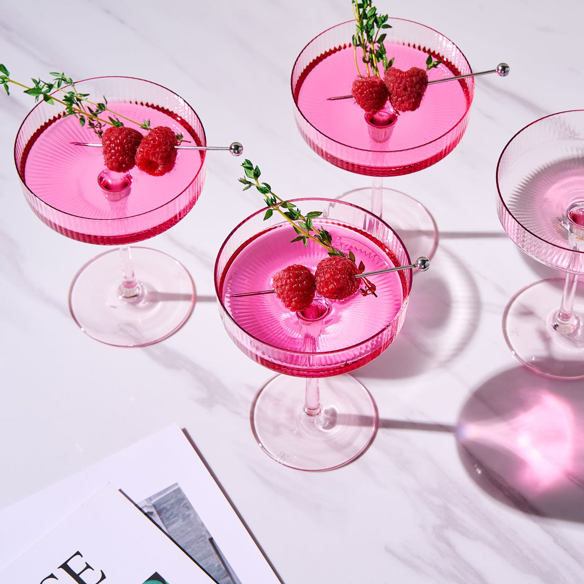 TEEK - Como Ribbed Champagne Coupe Cocktail Glassware Set HOME DECOR TEEK KS