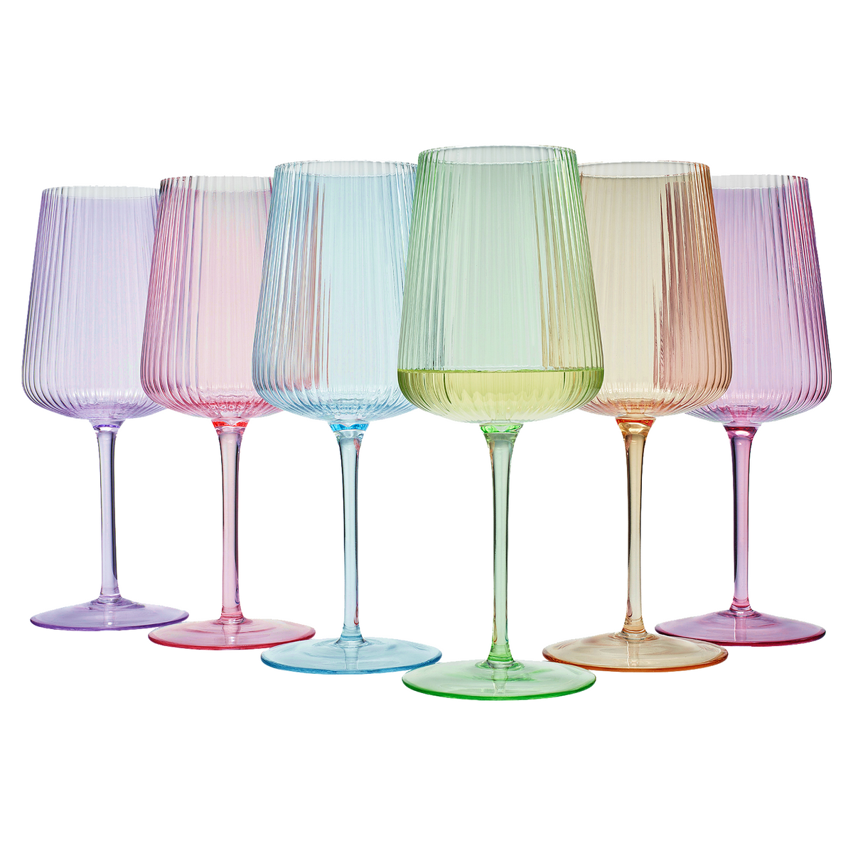 TEEK - Monet Ribbed Stemmed Wine Glassware Set HOME DECOR TEEK KS
