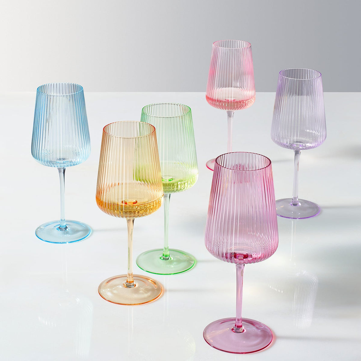 TEEK - Monet Ribbed Stemmed Wine Glassware Set HOME DECOR TEEK KS