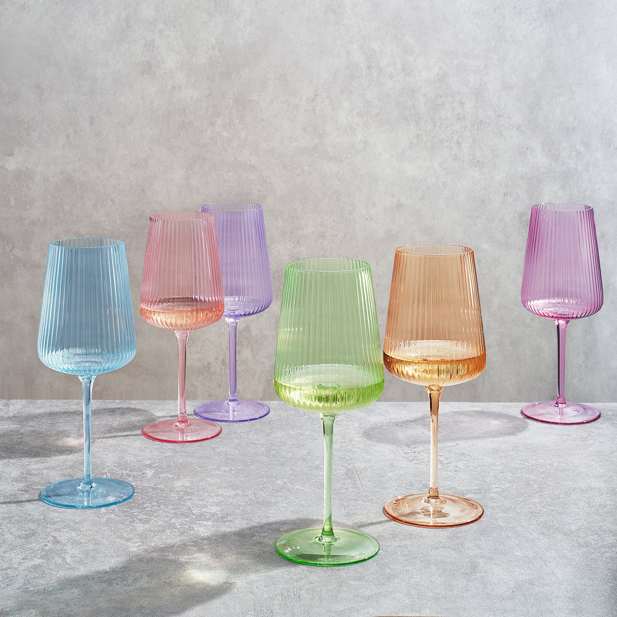 TEEK - Monet Ribbed Stemmed Wine Glassware Set HOME DECOR TEEK KS