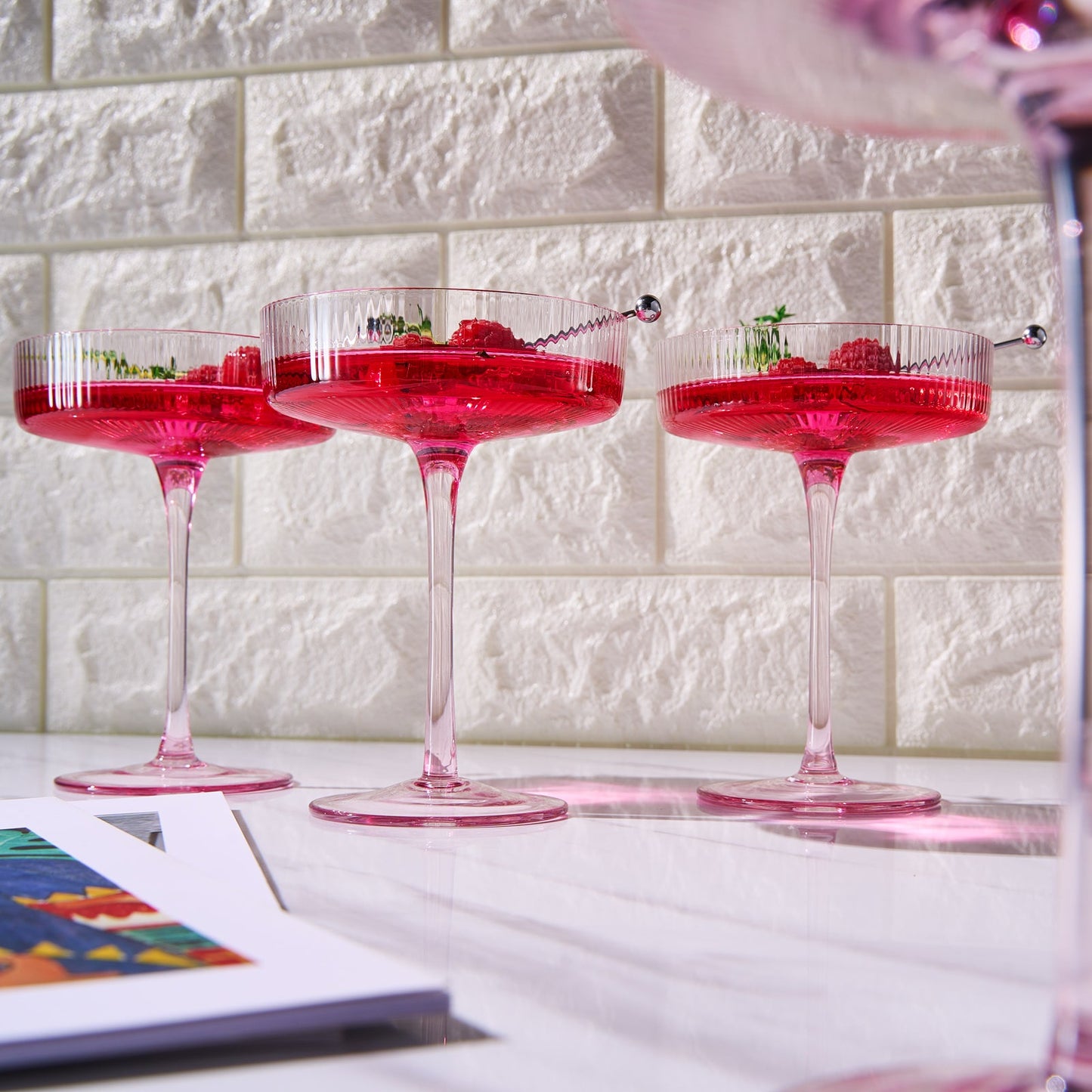 TEEK - Como Ribbed Champagne Coupe Cocktail Glassware Set HOME DECOR TEEK KS