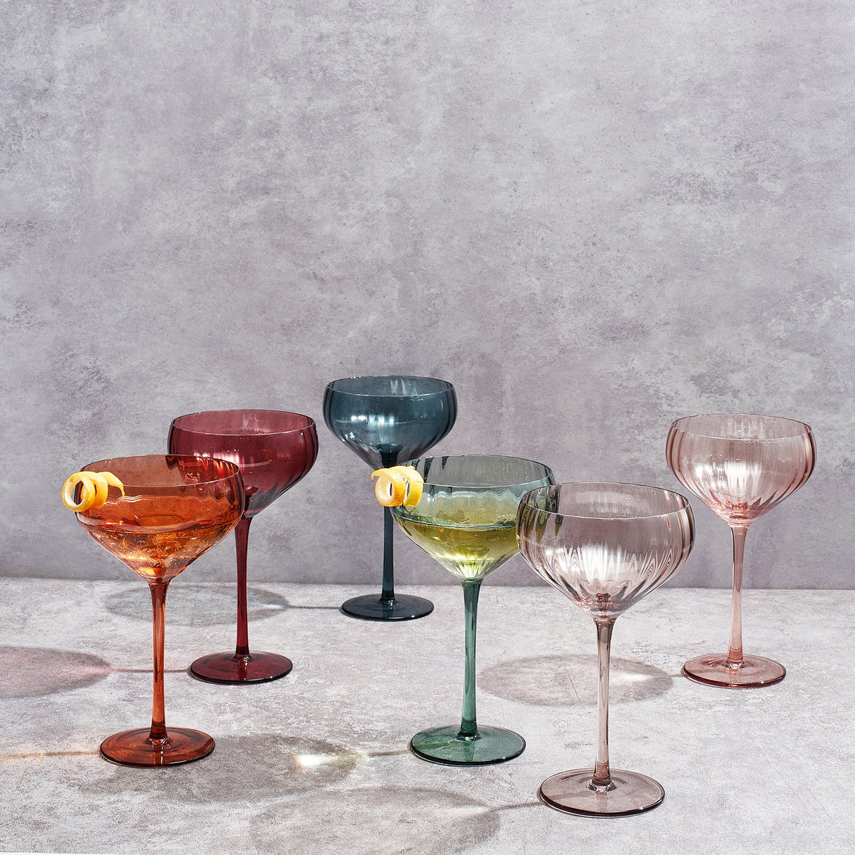 TEEK - Tonal Tulip Champagne Cocktail Glassware Set HOME DECOR TEEK KS