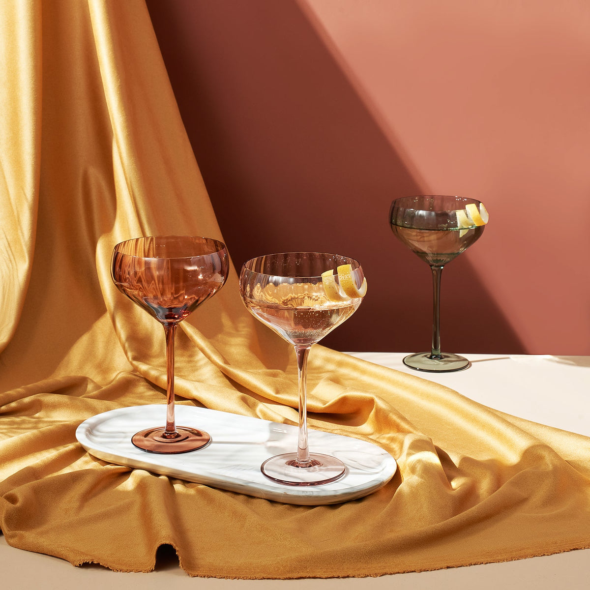 TEEK - Tonal Tulip Champagne Cocktail Glassware Set HOME DECOR TEEK KS