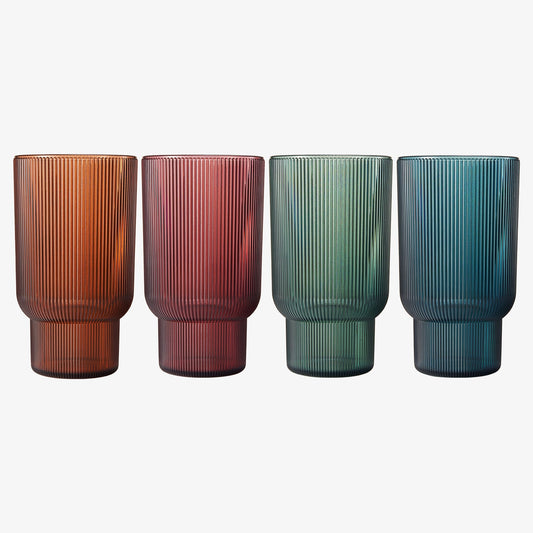 TEEK - Eze Acrylic Ribbed Highball GlasswareSet HOME DECOR TEEK KS