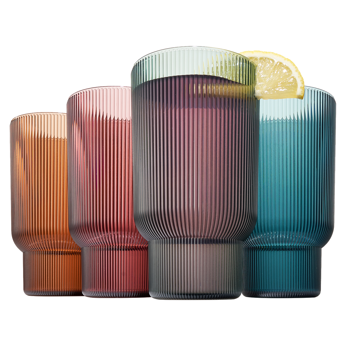 TEEK - Eze Acrylic Ribbed Highball GlasswareSet HOME DECOR TEEK KS