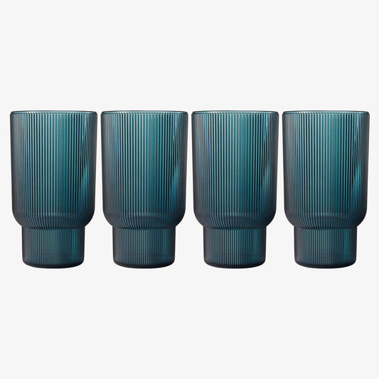 TEEK - Eze Acrylic Ribbed Highball Glassware Set HOME DECOR TEEK KS