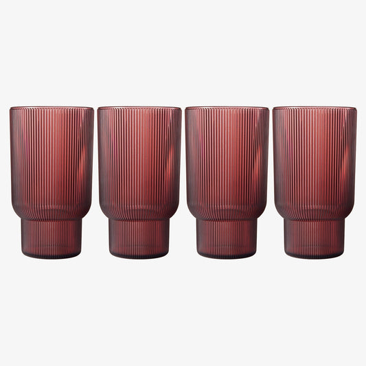 TEEK - Eze Acrylic Ribbed Highball Glassware Set HOME DECOR TEEK KS