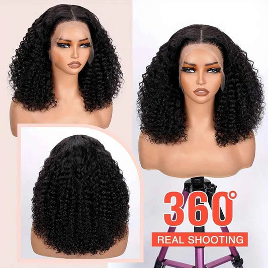 TEEK - Curly Lace Front Wigs Wear And Go Glueless Short Curly Frontal Wig