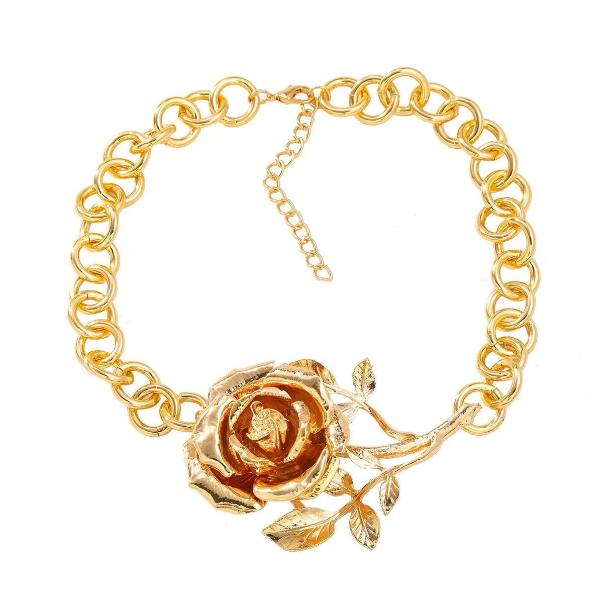 TEEK - Chained Rose Necklace JEWELRY theteekdotcom golden
