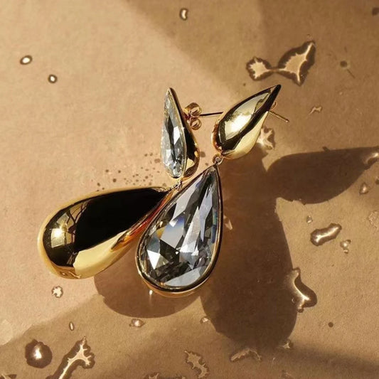 TEEK - Water Drop Shiny Zircon Earrings JEWELRY theteekdotcom