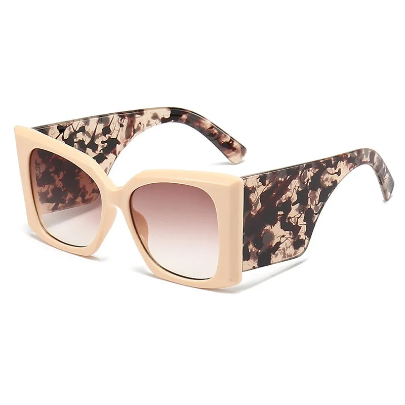 TEEK - Oversized Square Sunglasses Wide Glasses EYEGLASSES theteekdotcom beige