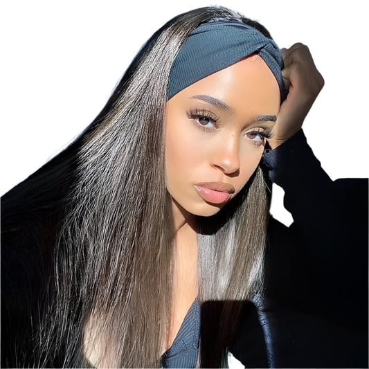 TEEK - Headband Human Hair Bone Straight Wigs HAIR TEEK H