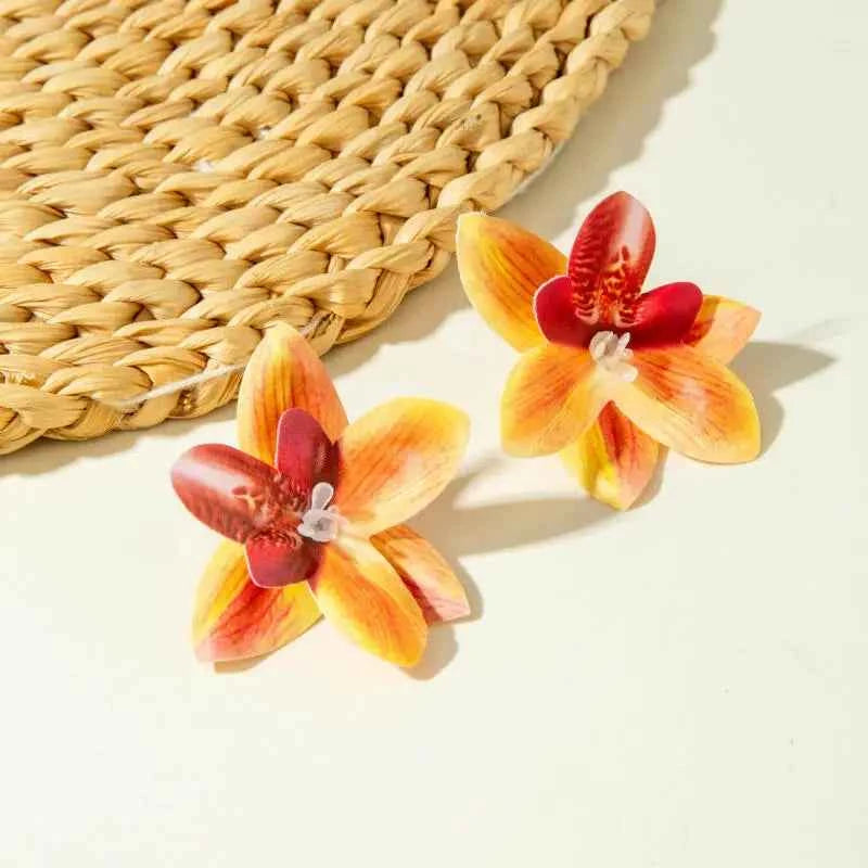 TEEK - Colorful Polyester Large Flowers Earrings JEWELRY theteekdotcom