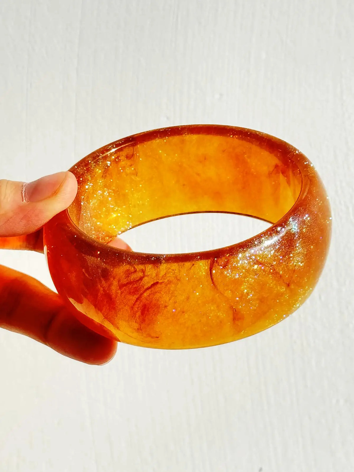 TEEK - Chunky Sunrise Yellow White Texture Silver Plated Bracelet JEWELRY theteekdotcom O