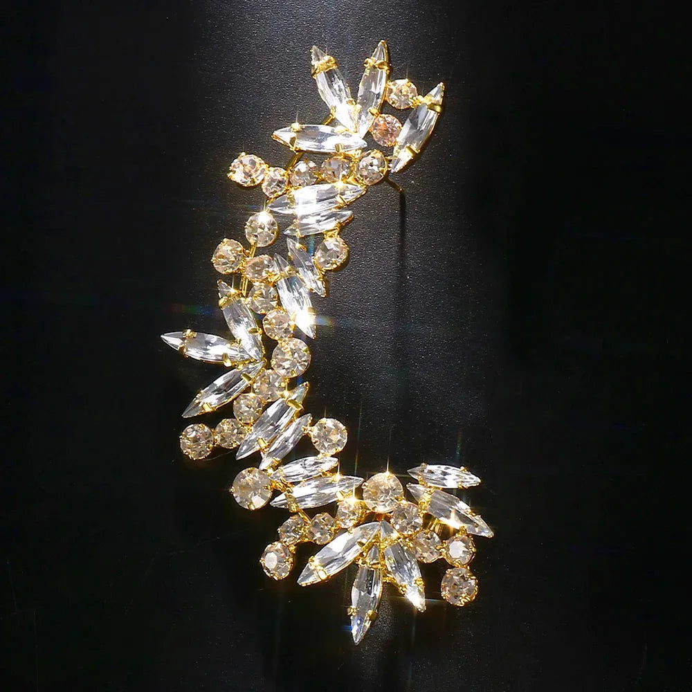TEEK - Crystal Bust Ear Ear Cuff JEWELRY theteekdotcom Left ear gold