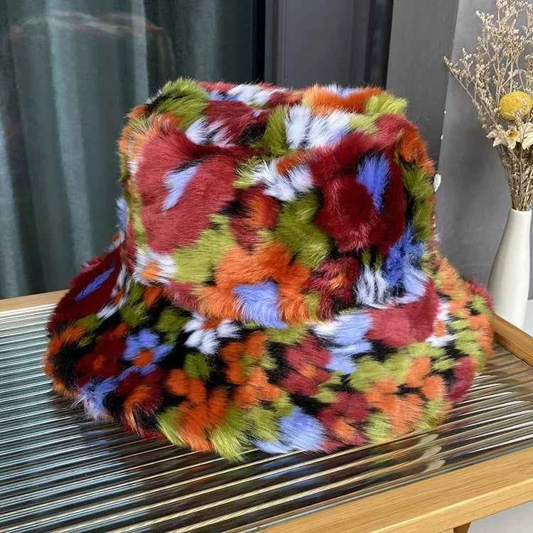 TEEK - Floral Long Haired Colored Basin Hat HAT theteekdotcom Orange Green Red 56-58CM