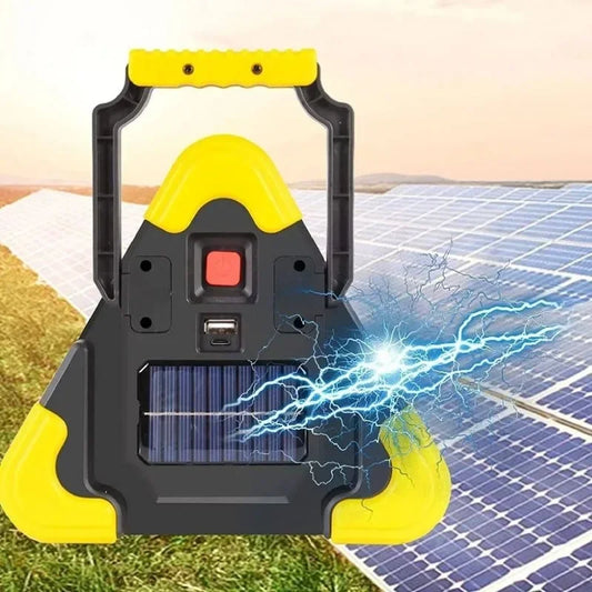 2-IN-1 Solar Emergency Triangular Roadside Warning Light Safety Emergency Breakdown Alarm Lamp Portable Flashing Light on Hand TEEK