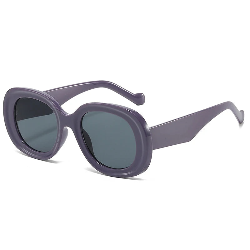 TEEK - Oversized Oval Sunglasses EYEGLASSES theteekdotcom Purple gray As the picture