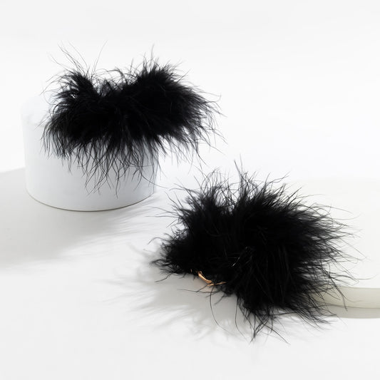 TEEK - Colorful Feather Hoop Earrings theteekdotcom black