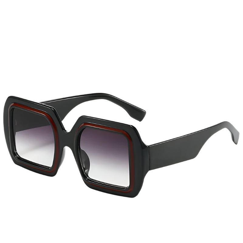 TEEK - Oversized Luxury Square Sunglasses EYEGLASSES theteekdotcom C2BlackRedGray
