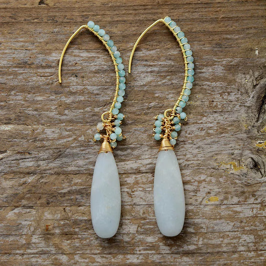 TEEK - Boho Amazonite Handmade Teardrop Earrings JEWELRY theteekdotcom Amazonite