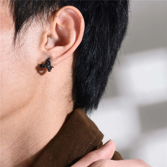 TEEK - Mens Punk Gothic Skull Hoop Huggie Earrings JEWELRY theteekdotcom