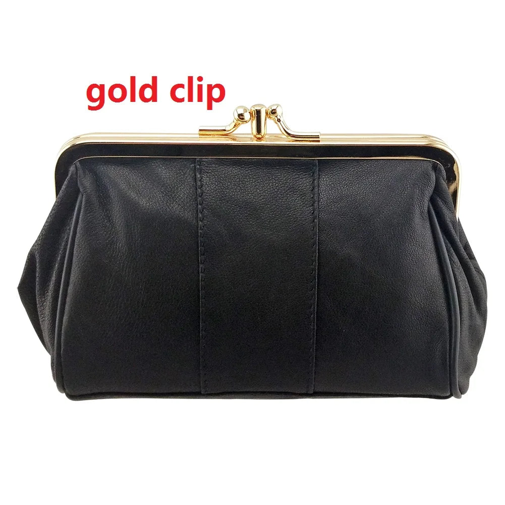 TEEK - Sheepskin Genuine Leather Coin Purse Handbag BAG theteekdotcom Black