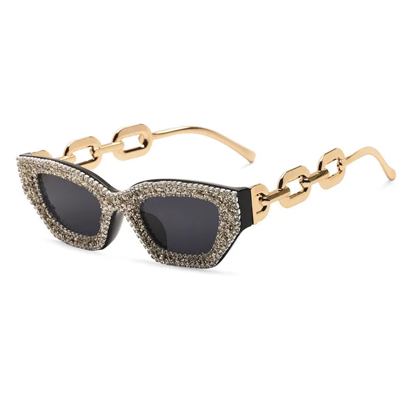 TEEK - Diamond Rhinestone Vintage Fashion Glasses EYEGLASSES theteekdotcom Metal Black