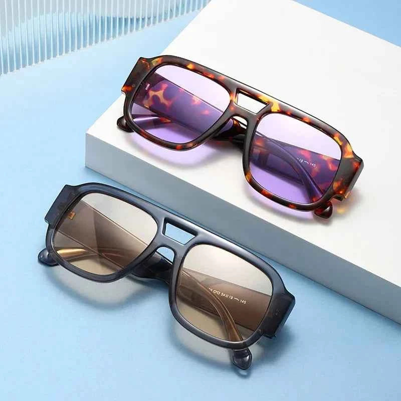 TEEK - Candy Color Double Bridges Square Sunglasses Shades UV400 EYEGLASSES theteekdotcom