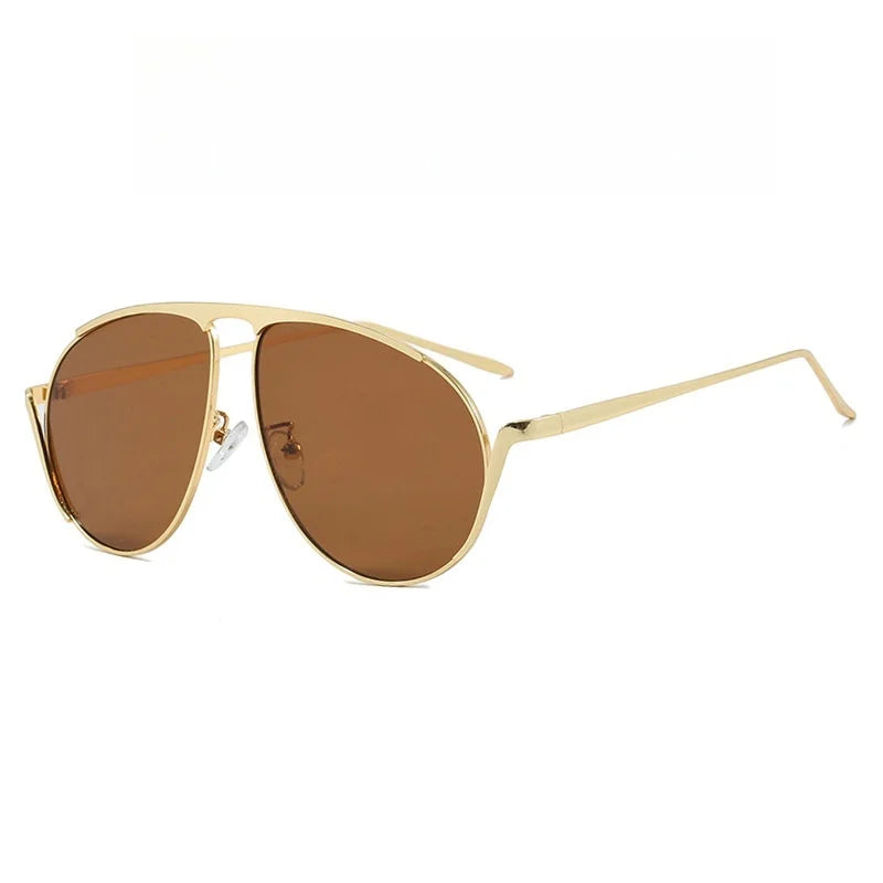 TEEK - Round Overisized Pivotal Sunglasses EYEGLASSES theteekdotcom Gold Tea