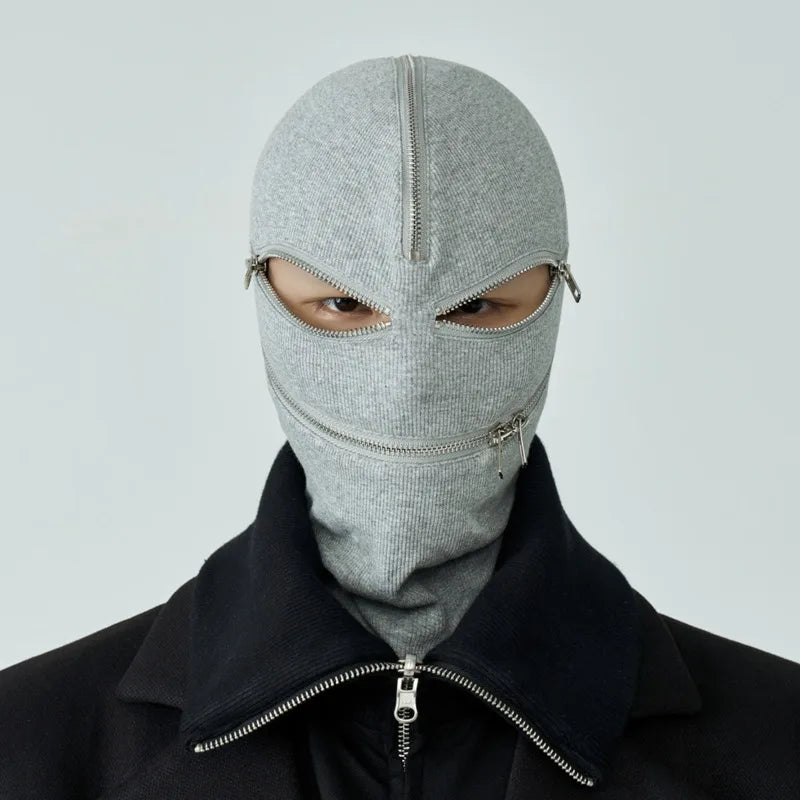TEEK - Versatile Zip Mens Zippered Balaclava HAT theteekdotcom Grey