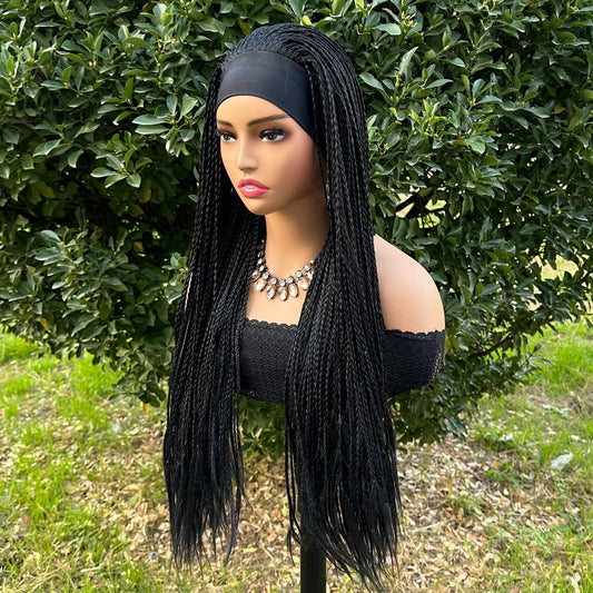 TEEK - Ombre Brown Long Headband Box Braids Wig HAIR theteekdotcom