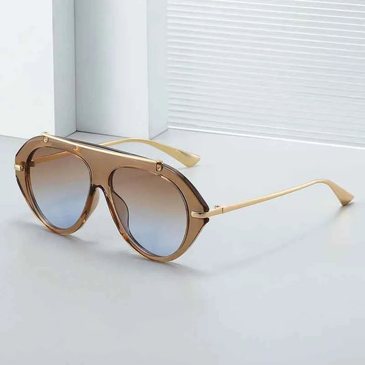 TEEK - Oversized Pilot UV400 Retro Gradient Sunglasses EYEGLASSES theteekdotcom