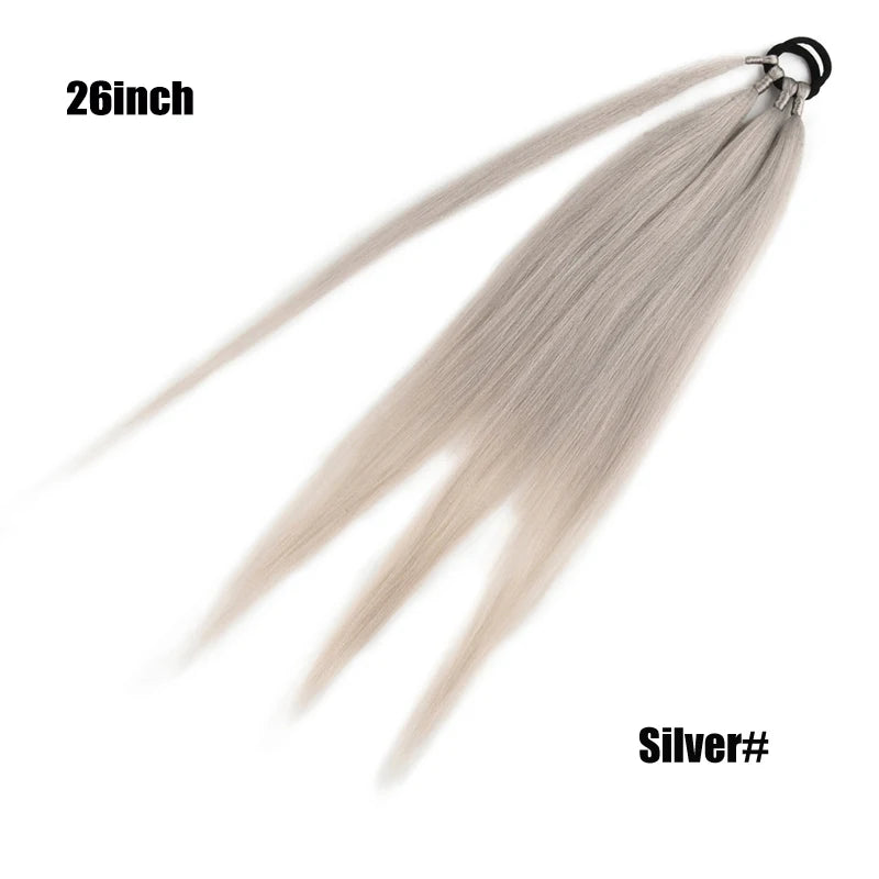 TEEK - Ponytail Synthetic Rubber Band Hair Ring 26 Inch Extensions HAIR theteekdotcom 26inch-Silver