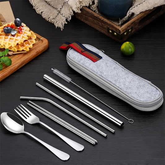 TEEK - Scrumptious 8 Pcs/set Reusable Stainless Steel Utensil Set HOME DECOR theteekdotcom