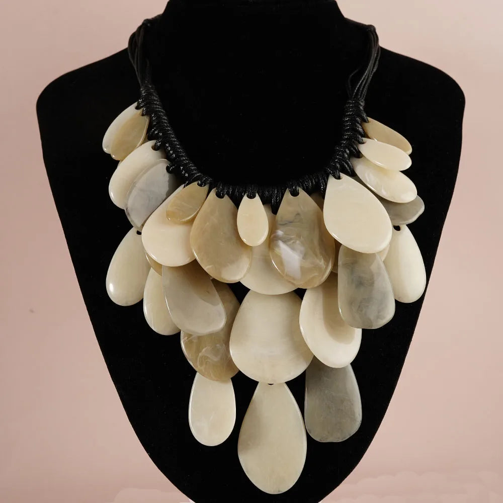 TEEK - Exaggerated Round Fringe Multilayer Pendant Necklace JEWELRY theteekdotcom MY241015021G001