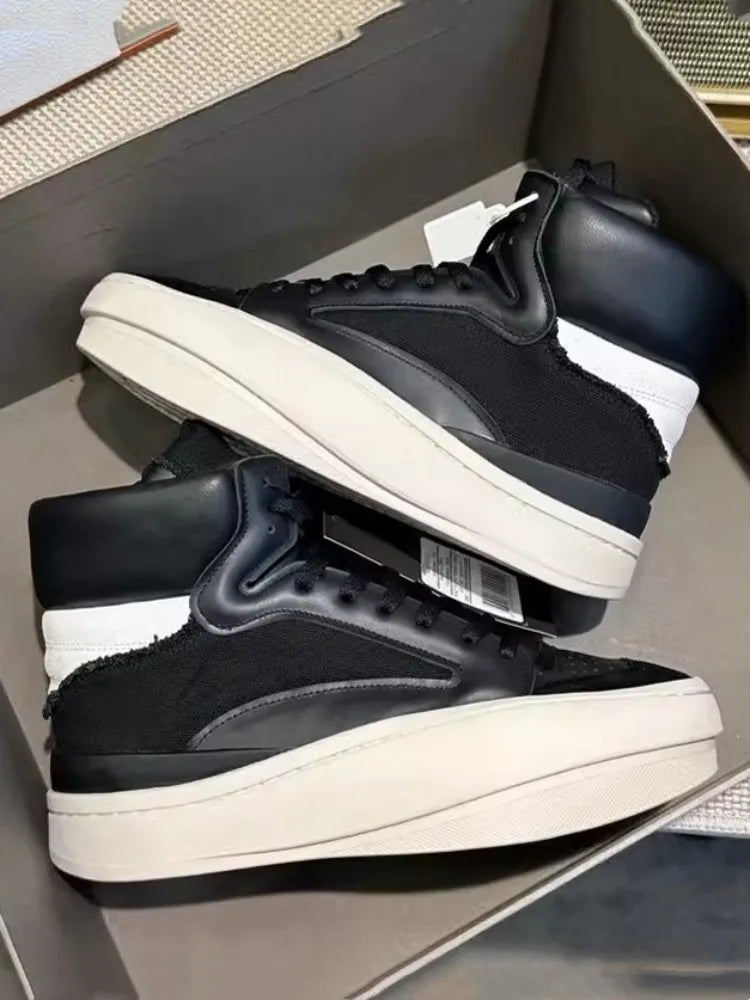 TEEK - Mens Spliced Canvas Genuine Leather High Top Sneakers SHOES theteekdotcom