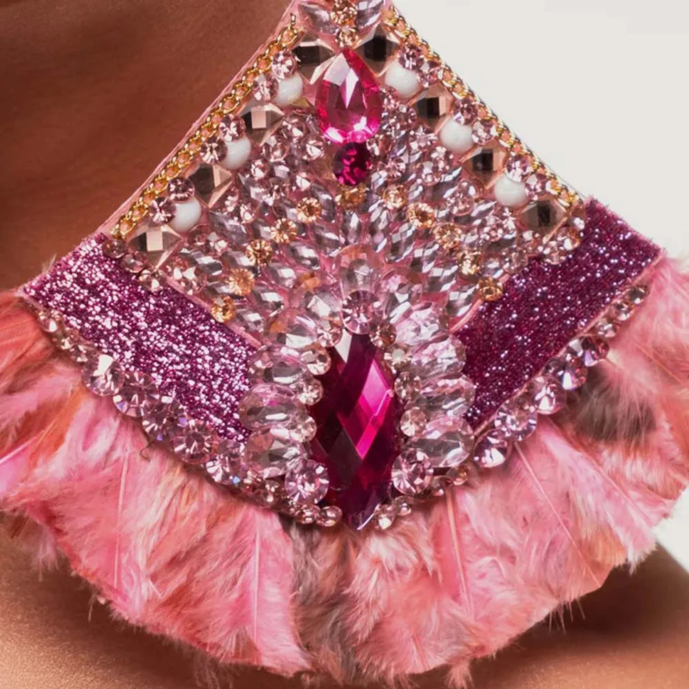 TEEK - Pink Sector Fluffed Fanned Earrings JEWELRY theteekdotcom