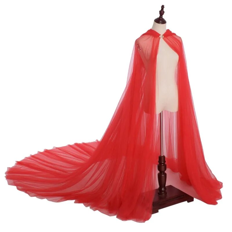 TEEK - Hooded Sheer Cape Cloak SHAWL theteekdotcom
