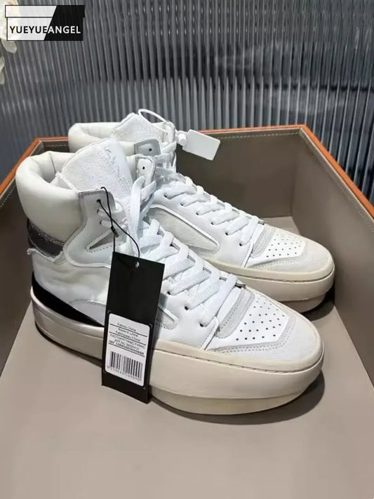 TEEK - Mens Spliced Canvas Genuine Leather High Top Sneakers SHOES theteekdotcom