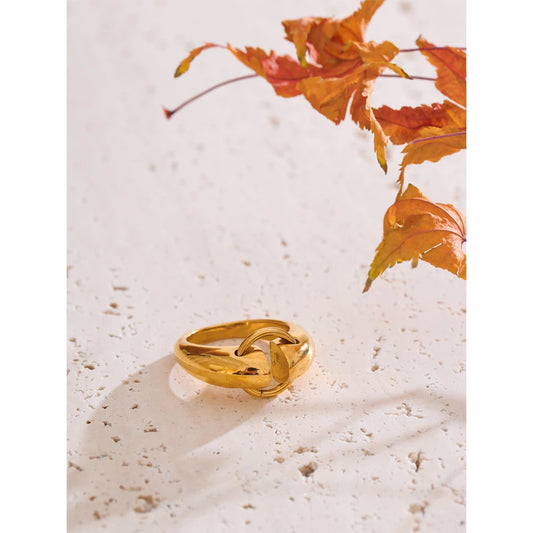 TEEK - Smooth Stainless Steel Metal Geometric Charm Ring JEWELRY theteekdotcom