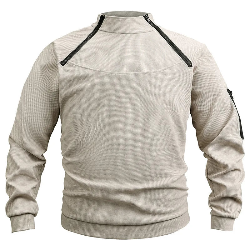 TEEK - Mens Double Zip Tide Sweatshirt TOPS theteekdotcom Khaki S