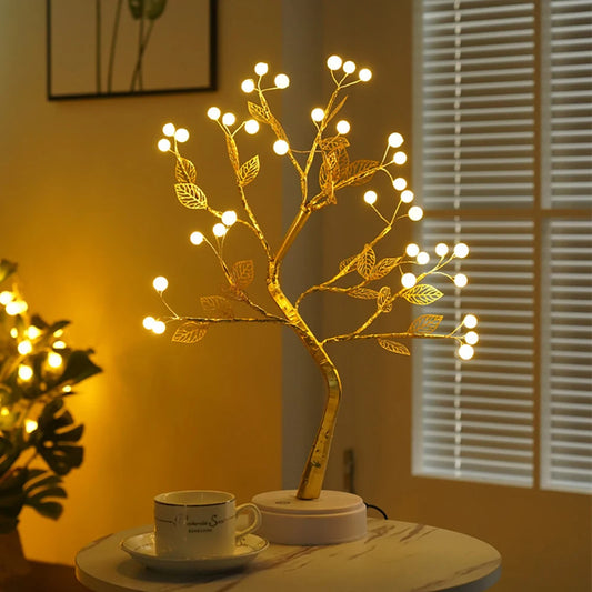 TEEK - LED Tree Fairy Light Tabletop Bonsai Lamp HOME DECOR theteekdotcom 36 Leaf Warm Light