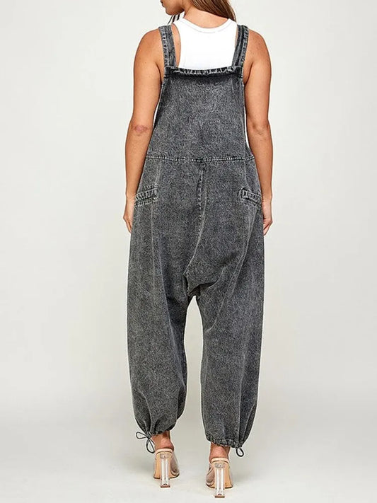 TEEK - Black Denim Big Pocket Overalls OVERALLS theteekdotcom