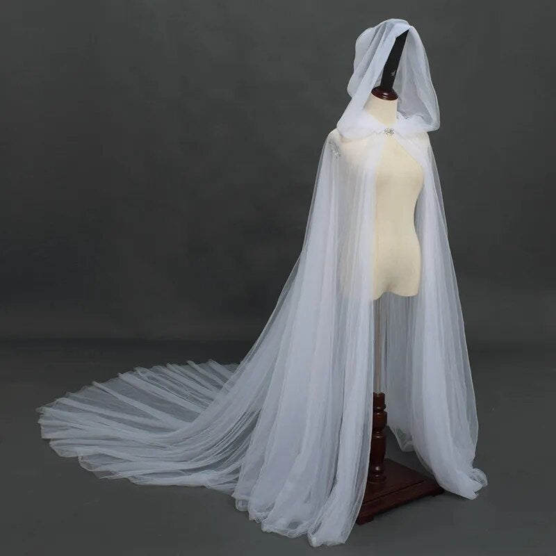 TEEK - Hooded Sheer Cape Cloak SHAWL theteekdotcom
